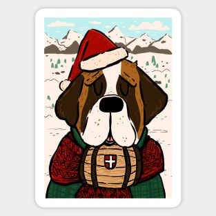 Holiday St. Bernard Sticker